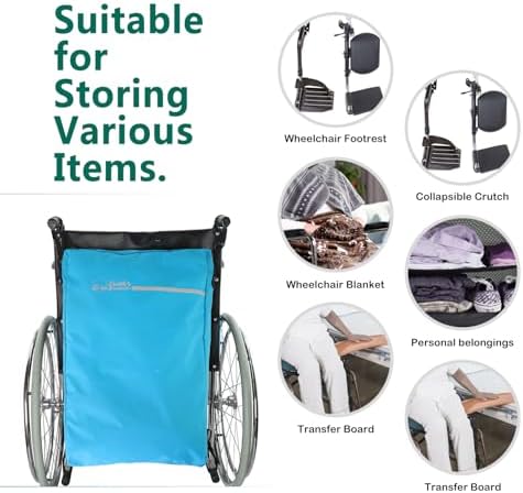 Wheelchair Footrest, Leg Support, Transfer Board Bags, Leg Rest Footrest Extender Storage Bag, for Wheelchair Accessories and Storage of Personal Belongings(W26H03SB) - Image 6