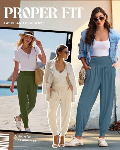 Ficerd 3 Pack Women's Joggers Loose Yoga Pants with Pockets - Image 3