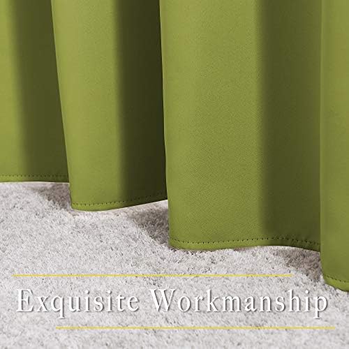 NICETOWN Room Darkening Fresh Green Curtains 84 inches Long, Grommet Room Darkening Thermal Insulated Sound Dampening Window Treatments for Bedroom/Home Office, 2 Panels, W46 x L84 - Image 6