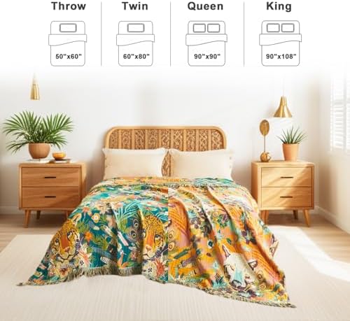 LUTBM Boho Throw Blanket for Couch 50"x60", Cotton Decorative Bed Throws - Image 5