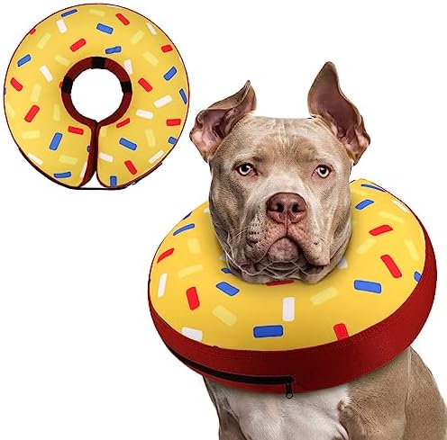 Supet Inflatable Dog Cone Collar Alternative After Surgery, Dog Neck Donut Collar Recovery E Collar for Neuter, Soft Pet Cone for Small Medium Large Dogs by Supet