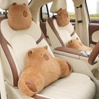 LYFJMUS 4 Pack Plush Capybara Car Headrest Pillow and Lumbar Support Pillow Kawaii Plushies Capybara Stuffed Headrest Cute Car Decor for Car Driving (Style B) by Unknown