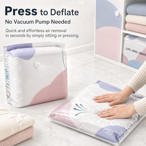 No Pump Vacuum Storage Bags, Press & Seal Space Saver Compression Bag for Clothes, Comforters, Blankets, Bedding (X-Large) - Image 4