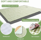 HX&OD Picnic Blanket Outdoor Extra Large Picnic Mat 80"X60" Camping Blanket Beach Blanket Foldable Waterproof Sand Mat Hiking Travel Family Concerts(Green) (Pack of 2) - Image 3
