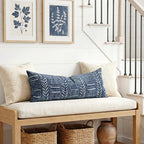 BlissBlush Decorative Long Lumbar Pillow Cover 14x36 for Bed, Navy Blue Soft Woven Chenille Accent Pillow Cover for Bedroom Couch Sofa, Textured Farmhouse Boho Cushion Cover - Image 6