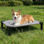 Elevated Dog Bed Raised Cooling Dog Cot for Small Dogs, Portable Indoor & Outdoor Pet Bed with No-Slip Feets Breathable Mesh Pet Bed for Camping Outdoor by Lesguyor