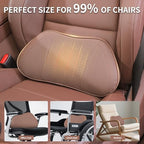 Car Lumbar Support Pillow for Driving Seat, Brown, 1 Pack - Image 4