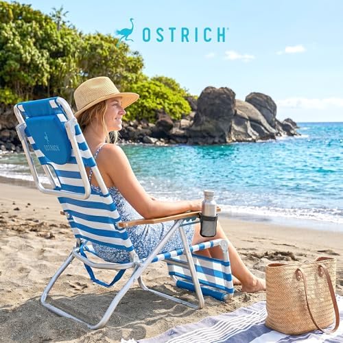 Ostrich The Altitude 3N1 Reclining Lounge Chair Relaxing Beach Seat, Stripe - Image 2