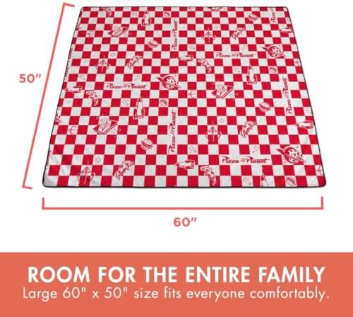 PICNIC TIME Pixar Toy Story Pizza Planet Impresa Picnic Blanket with Drawstring Backpack, Lightweight Water Resistant Beach and Outdoor Blanket, (Red and White) - Image 3