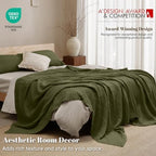 PHF Lightweight 100% Cotton Waffle Blanket for Bed, Twin XL, Capulet Olive - Image 4