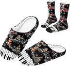 Jeiento Winter Fuzzy Slipper and Crew Socks Warm Winter Shoes Lightweight Soft Cushion House Slipper Bedroom Shoes by Jeiento