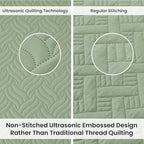 Love's cabin California King Size Quilt Bedding Set Sage Bedspread - Cal King Summer Lightweight Bedspread Comforter - Wave Pattern Coverlet for All Season - 3 Pieces (1 Quilt, 2 Pillow Shams) - Image 3