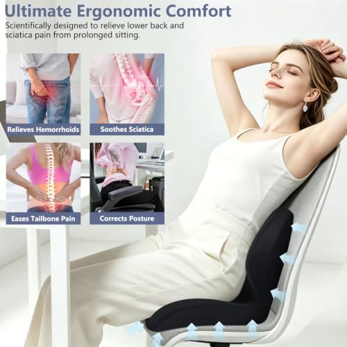 Memory Foam Car Seat Cushion with Lumbar Support Pillow,Driver Seat Cushion - Image 3