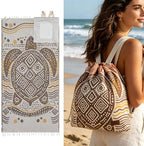2-in-1 Convertible Beach Towel Bag with Interior Zip Pocket by Unknown