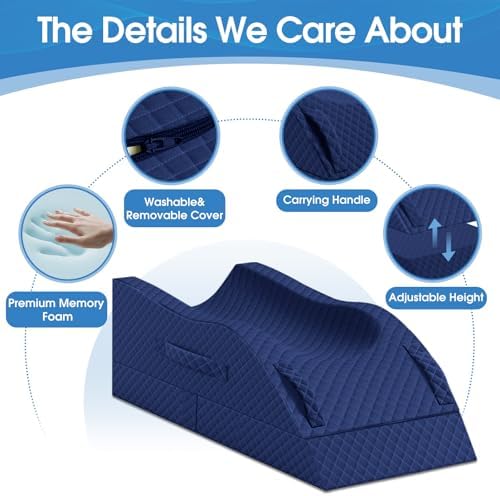 TranquilRelax Leg Elevation Pillows for After Surgery, Full-Blue - Image 4