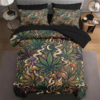 WeCozy Twin Comforter Set with Sheets, 5 Pieces Mushroom Herb Bedding by WeCozyHomeDecor