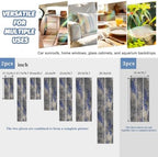 Window Privacy Film Static Cling, Blue Slate Gray Decorative Stained Glass Window Film for French Doors/Wide Windows/Statement Glass Panels, Geometric Modern Industrial Abstract Art 35.4 x 78.7 Inches - Image 5