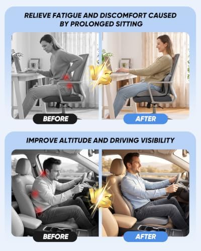 Saker Ergonomic Memory Foam Seat Cushion for Office Chairs,Car Seat Cushion - Image 3