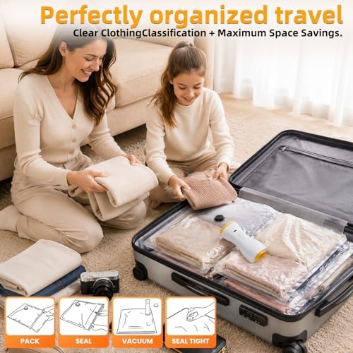 16 Pack Vacuum Bags for Travel with pump Vacuum Storage bags for clothing - Image 4