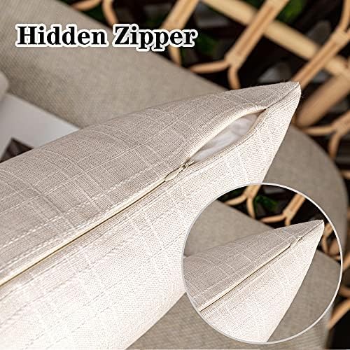 Kevin Textile Outdoor Waterproof 26”x26” Pillow Covers 2 Pack, Light Beige - Image 3