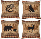 Feelyou Bear Rustic Throw Pillow Covers Soft 16" x 16" by Feelyou