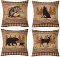 Feelyou Bear Rustic Throw Pillow Covers Soft 18" x 18" by Feelyou