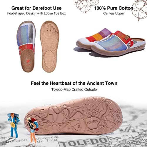 UIN Slipper Woman Travel Art Painted Shoes Wide Toe Casual Home Slip On Mules Malaga - Image 5