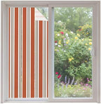 Window Privacy Film Frosted, Burnt Orange Brown Striped Non-Adhesive Static Cling Window Tint, Modern Farmhouse Vertical Stripes Insulated Windows Frosted Films for Living Room, 35.4 x 78.7 Inches by Unknown