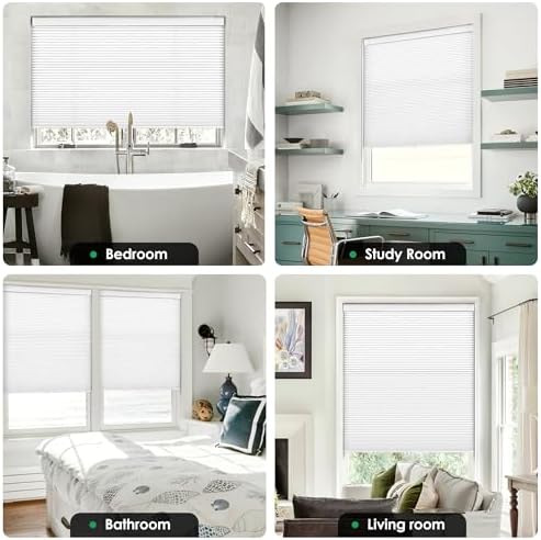 LazBlinds No Drill Cordless Cellular Shades, 29" W x 36" H, White - Image 5