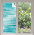 Window Privacy Film Frosted, Turquoise Ombre Non-Adhesive Static Cling Window Tint, Modern Minimalist Abstract Aesthetic Insulated Windows Frosted Films for Living Room, 35.4 x 78.7 Inches by Unknown