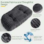 Lumbar Support Pillow for Recliner Chair/Accent Chair/Couch/Office Chair, Tufted Blended Corduroy Back Support Cushion for Elderly, Recliner Cushions for Back Rest, Pain Relief, Reading, Dark Grey - Image 4