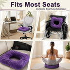 Anti-Slip Wheelchair Cushions, Bed Sore Cushions for Butt, Ergonomic Innovations Orthopedic Donut Pillow, Medical Seat Cushion for Sciatica, Back, Coccyx, Pressure Sore (Purple) - Image 3
