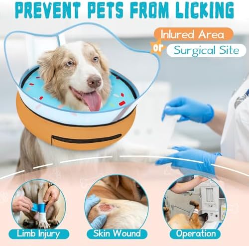 Elevated Inflatable Dog Cone Collar Alternative After Surgery, Dog Donut Collar, Soft Pet Cone to Stop Licking for Small Medium Large Dogs - Image 2