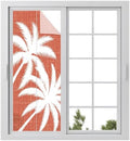 Window Privacy Film Frosted, Red Tropical Tree Static Cling Door Window Covering, Summer Coastal Palm Trees UV Blocking Windows Film for Office, Hotel, Bedroom, 29.5 x 78.7 Inches by Unknown
