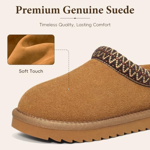 Kids Genuine Suede Slippers Fuzzy House Shoes Indoor Outdoor - Image 4