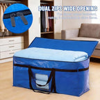 6 Packs 60 Gallon Heavy Duty Moving Storage Bag Foldable Duffle with Zipper 4 Reinforced Handles and See Through Window Waterproof Dustproof Organizer for Home Moving Travel - Image 3
