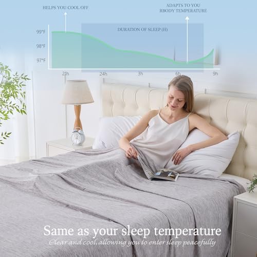 Cooling Blanket Queen Size, 90"x90" Cooling Blankets for Hot Sleepers, Cold Blanket Thin Lightweight Breathable Soft for Couch Bed, Lightweight Blanket Keep Cool for Night Sweats - Image 3