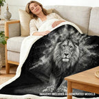 Sleepwish Lion Inches Dark Wildlife Sherpa Blanket King - Image 2