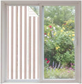 Window Privacy Film Frosted, Red Striped Non-Adhesive Static Cling Window Tint, Modern Stripes Farmhouse Simples Rustic Insulated Windows Frosted Films for Living Room, 35.4 x 78.7 Inches by Unknown