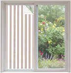 Window Privacy Film Frosted, Red Striped Non-Adhesive Static Cling Window Tint, Modern Stripes Farmhouse Simples Rustic Insulated Windows Frosted Films for Living Room, 35.4 x 78.7 Inches by Unknown