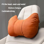 Car Neck Pillow Set for Rivian R1S 2022 2023 2024 2025, Leather Car Headrest Lumbar Support Waist Backrest Head Support Cushion,Black - Image 3