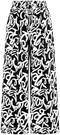 PRETTYGARDEN Womens Pants Elastic Waist Striped Lightweight Palazzo Pant by PRETTYGARDEN