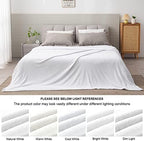BEDELITE Fleece Blanket Soft Plush King Size Bed Blanket White 108"x90" - Image 3