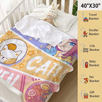 Anime Throw Blanket, Anime Gifts for Girls, Kawaii Cats Ramen Decor - Image 3