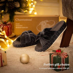 Chantomoo Slippers for Women Memory Foam House Bedroom Corduroy Bow Crossbands Slipper Shoes Comfy Trendy Gift Slippers - Image 4