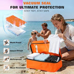 Vacuum Bags for Travel with Wired Pump, Travel Compression Bags for Clothes, 180° Open Zipper, Save 80% Space, IP68 Waterproof Travelpack Vacuum Kit for Luggage, Suitcase, Home Storage (2 Pack + Pump) - Image 6