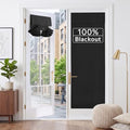 RYB HOME 2 Panels 100% Blackout French Door Curtains Set of 2 - W26 x L69, Black - No Drill Door Window Curtains Thermal Insulated Privacy Assured Shades for Front Entrance by RYBHOME