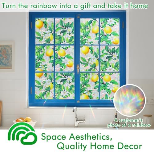 SOMWISE Rainbow Stained Glass Window Privacy Film,Heat Blocking Save Energy - Image 4