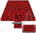 Portable Foldable Outdoor Camping Blanket Red Skulls Art Waterproof Sandproof Picnic Mat for Beach, Park, Travel by Unknown