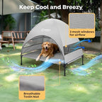 Veehoo Outdoor Dog Bed with Canopy, Cooling Elevated Dog Shade for Outside - Image 3